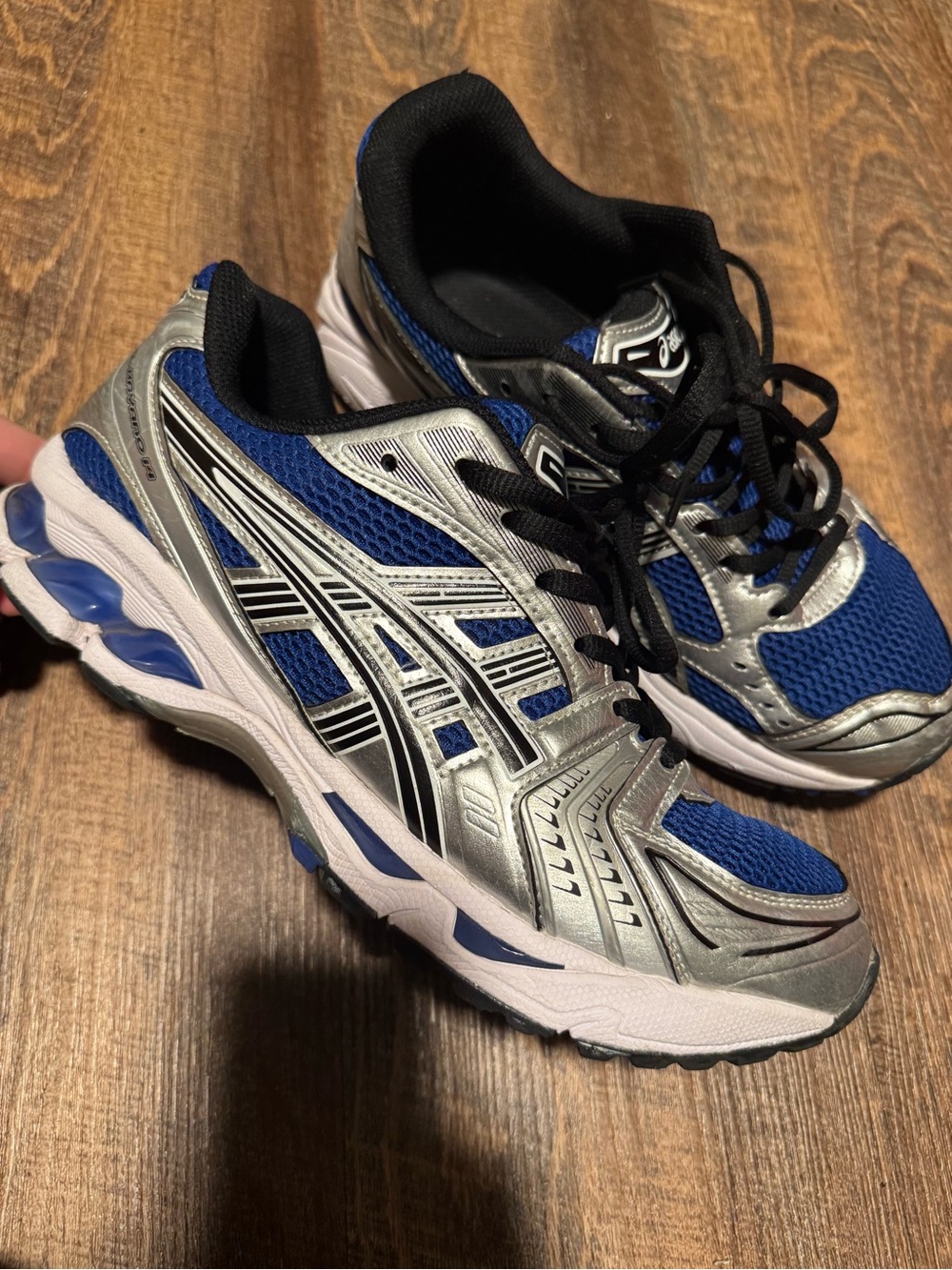 ASICS Men's Blue, Silver & Black Running Sneakers
